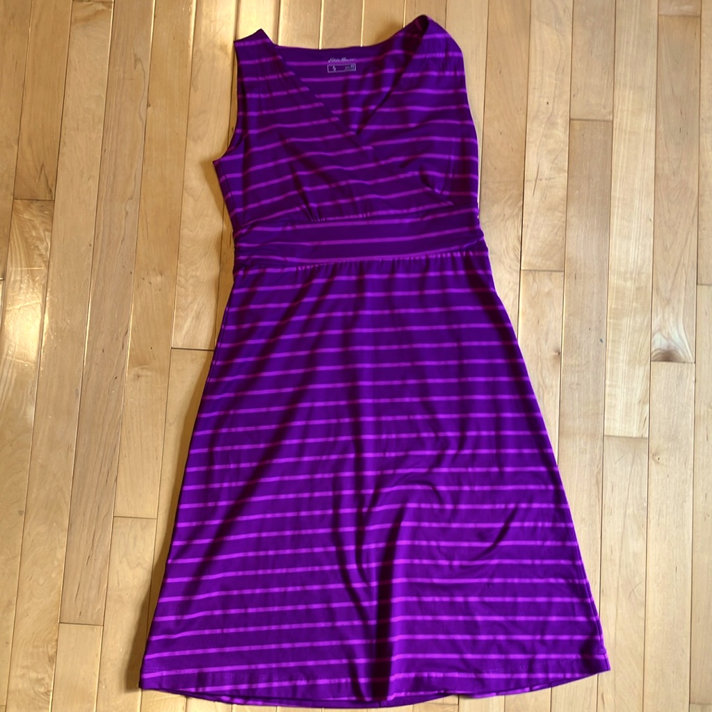 Purple Stripe Eddie Bauer Jersey Dress